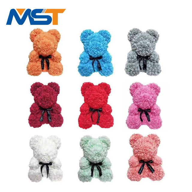
Factory price novelty forever love cute pe rose flower foam bear For Birthday Gifts 