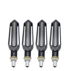 Светодиодная мотоциклетная лампа для плавной воды, поворотный сигнал, красный свет, стоп-сигналы, белые индикаторы дневных ходовых огней, мигание