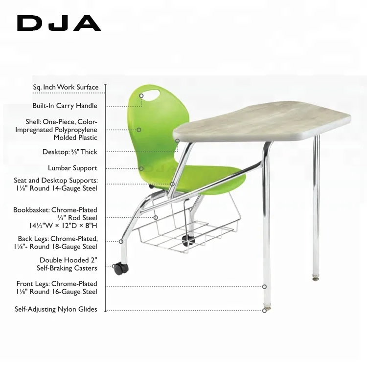 flash deal special offer 15 years warranty mobile collaborative Four Leg Combination student Desk chair with desk chair and desk