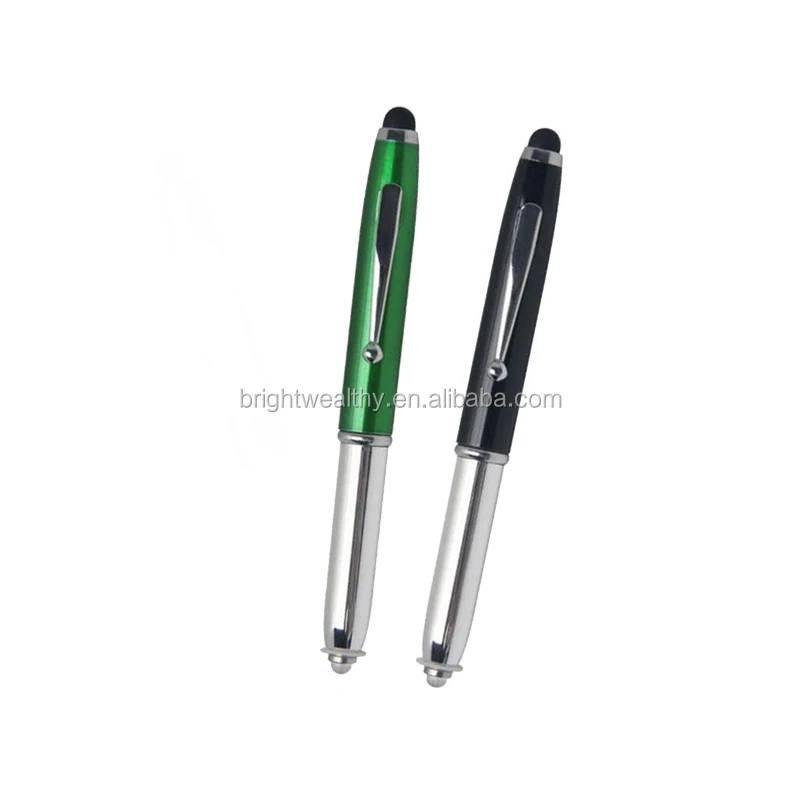 Original factory multi-function metal LED stylus pen light logo