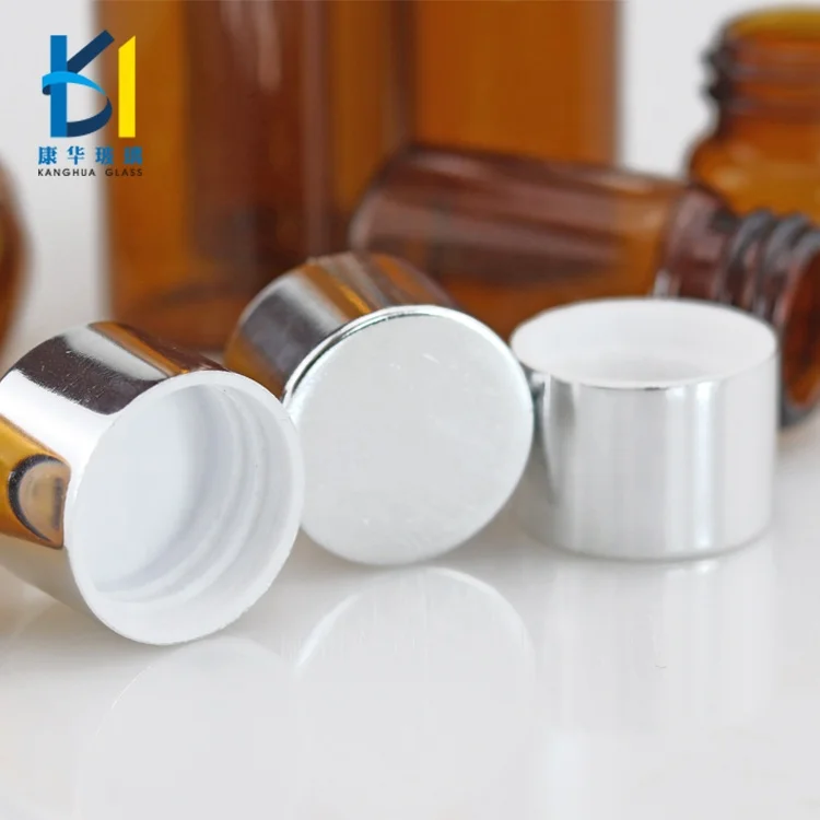 Best Sell Vial Bottle  5 ml 8 ml 10 ml 12 ml 15 ml Amber Empty Glass Bottles With Aluminum Screw Cap