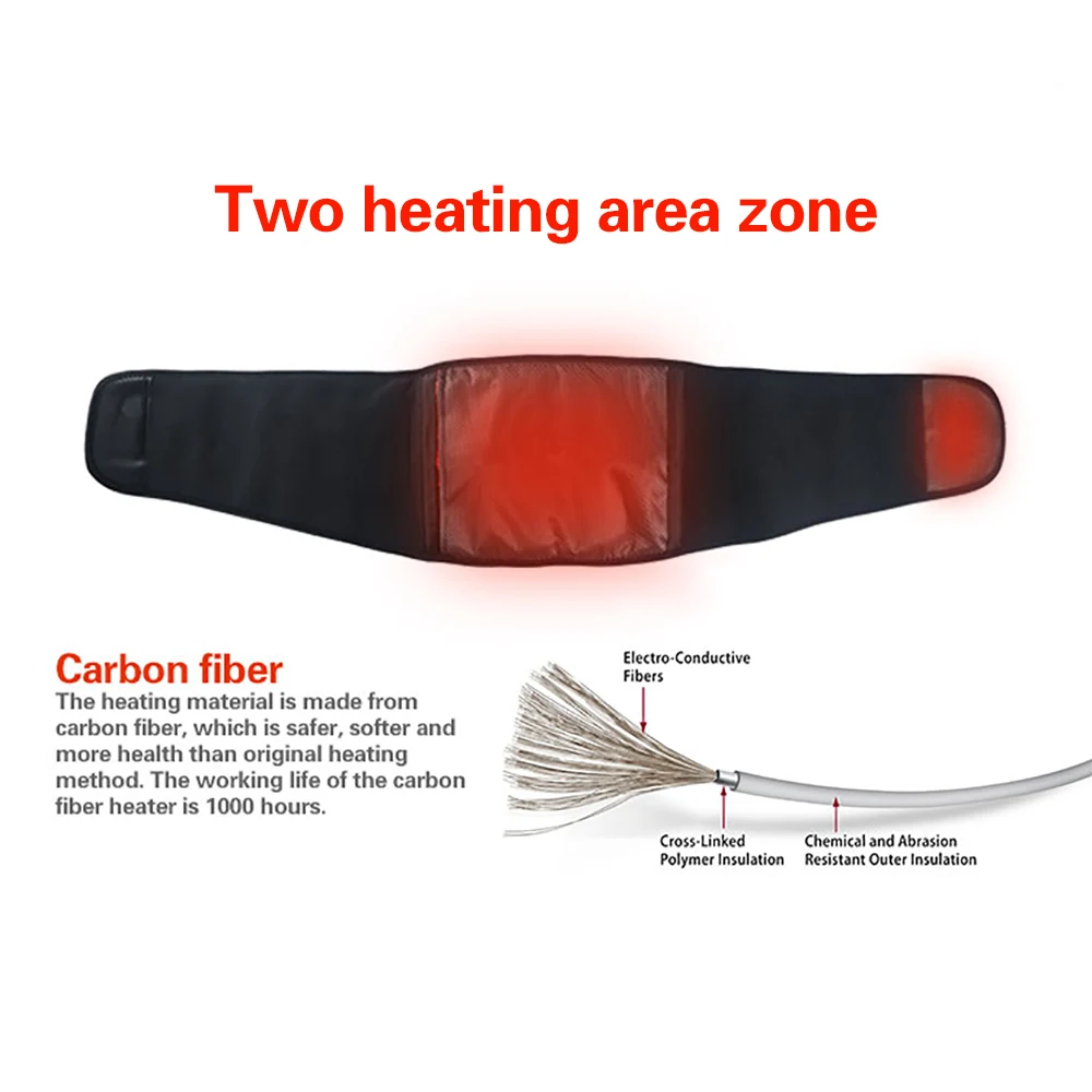 thermal lumbar massage back relief support vibro shiatsu heat waist belt therapy electric heating belt for back pain