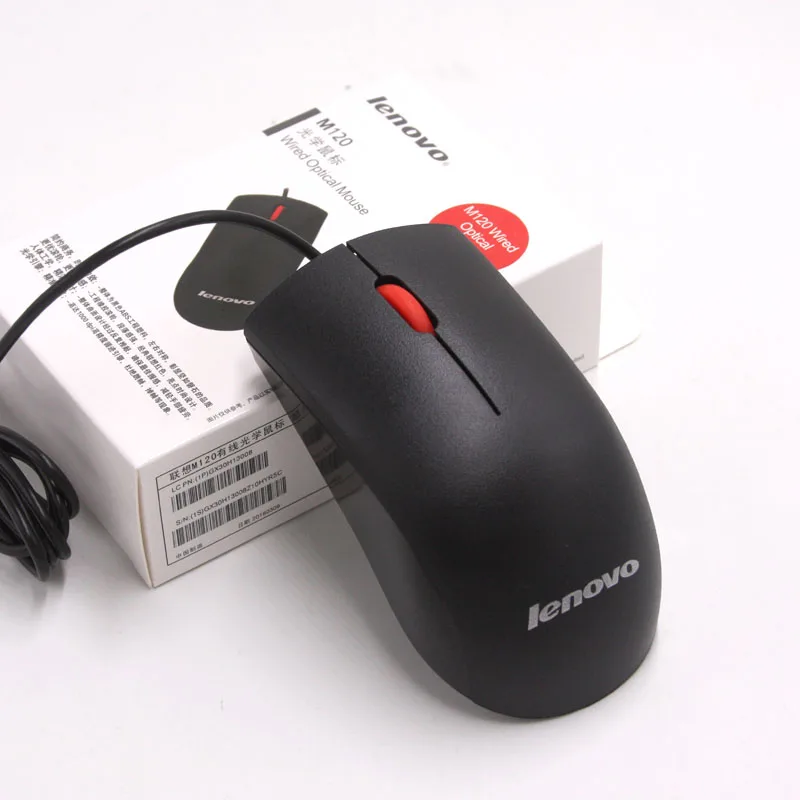 В наличии БЕСПЛАТНАЯ ДОСТАВКА Новая версия Lenovo USB Проводная мышь M120 pro 1000 точек/дюйм оптическая Колесо Мини 3D