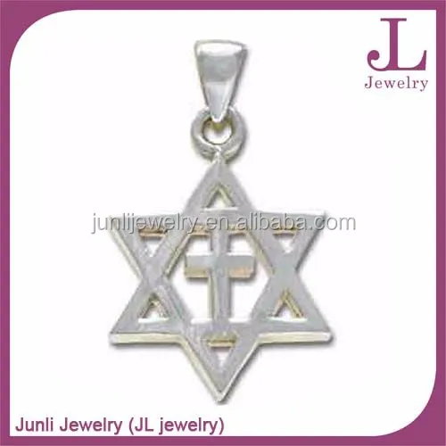 Gold Plated Star Of David Cross Stainless Steel Pendants