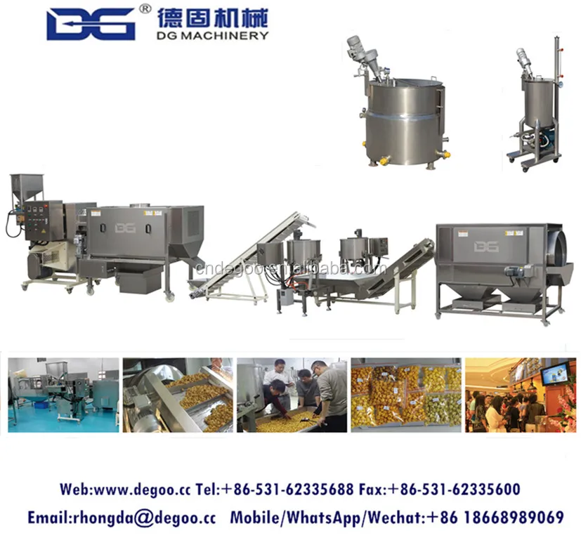 
Jinan DG caramel popcorn production line machines to make popcorn 