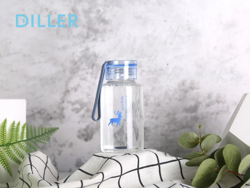 Borosilicate glass bottle China Supplier portable glass water bottle wholesale with silicone rope