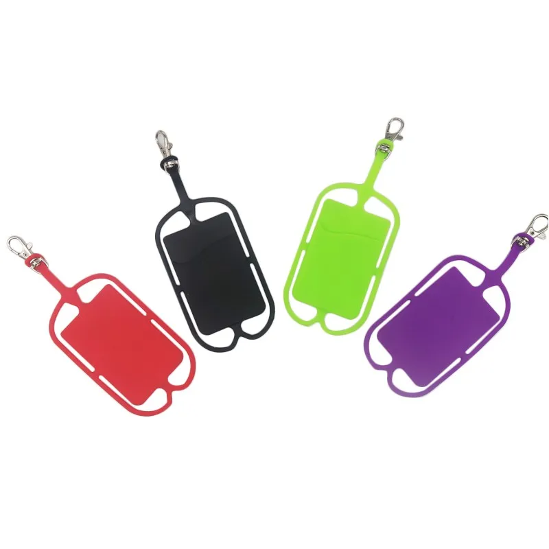 
Pouch Pocket Tie Sling Necklace Silicone Strappy Phone Holder Lanyard 