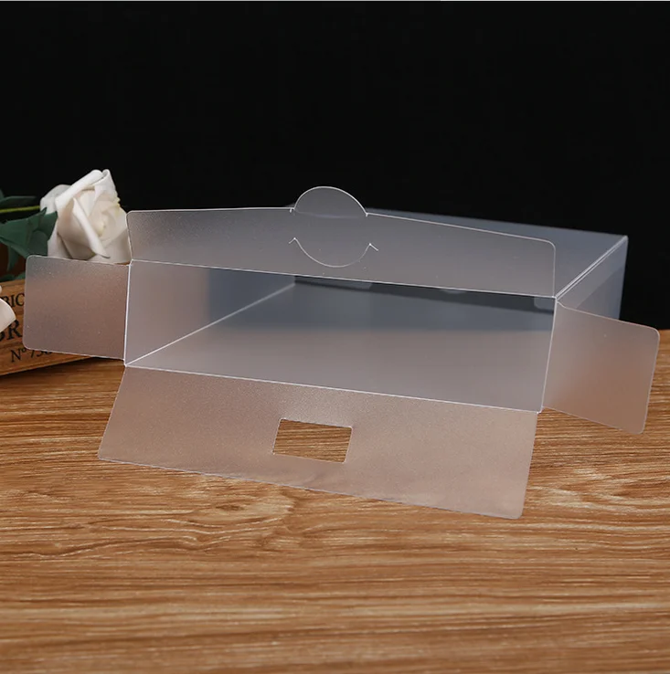 oem Custom pp/pet frosted folding plastic packaging gift enclosure transparent small display cosmetic underwear box cosmetic pvc
