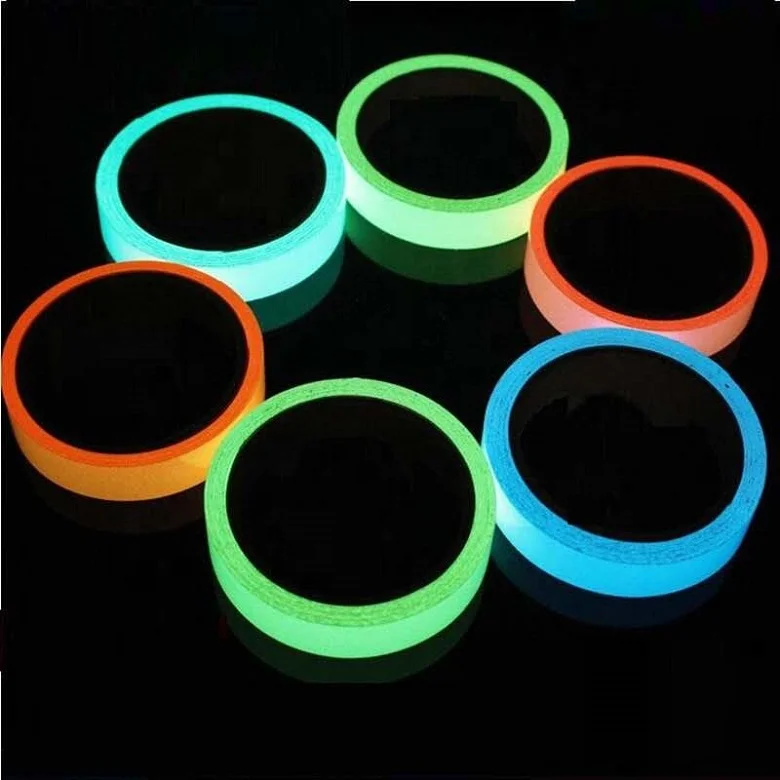Colorful PET 2-10 hours night glow in the dark vinyl roll photoluminescent tape
