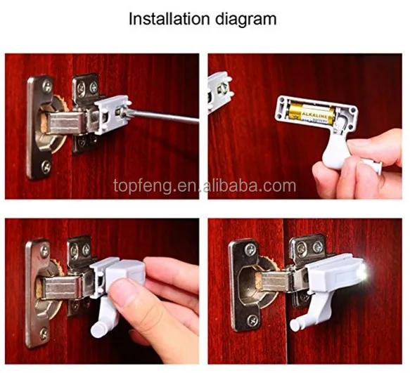 Cabinet Hinge LED Light Cupboard Light with Automatic Switch Automatic Switch for Home Kitchen Office Hotel