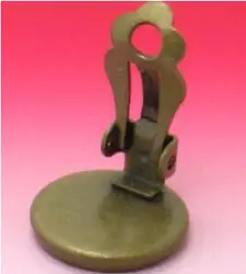 16mm Silver/Rose Gold/Antique Bronze Cameo Cabochon French Ear Clip Setting Blank Base DIY Earring Findings