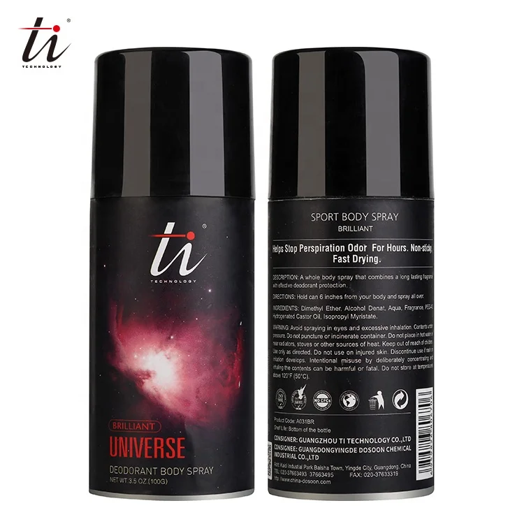 
Professional Sport Body Spray for Deodorization, Ti Brilliant Deodorant Body Spray, Aerosol Body Deodorant with Sport Scent 