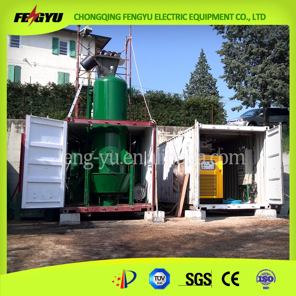 Small Woodchip Biomass Gasifier in Container
