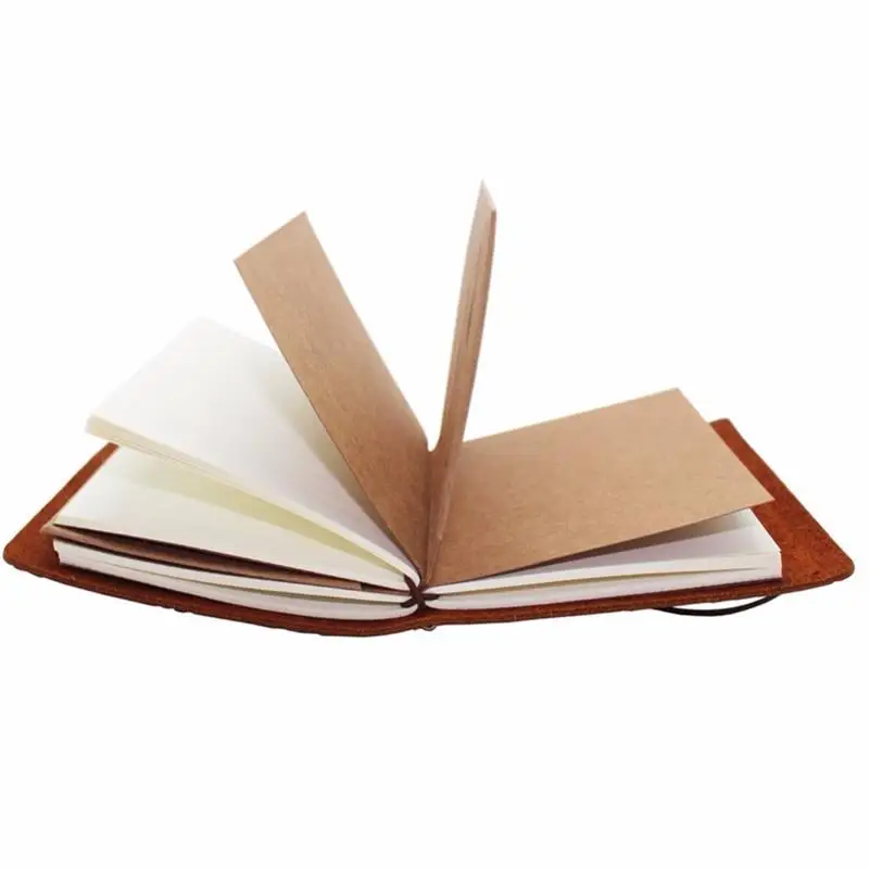 classical vintage soft genuine leather A6 diary refillable travel leather journal notebook