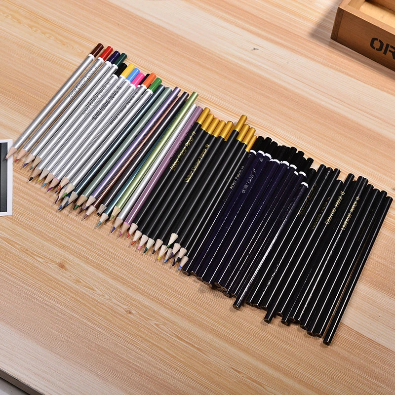 
60 colors art painting watercolor pencil leads natural wooden colored pencil set 