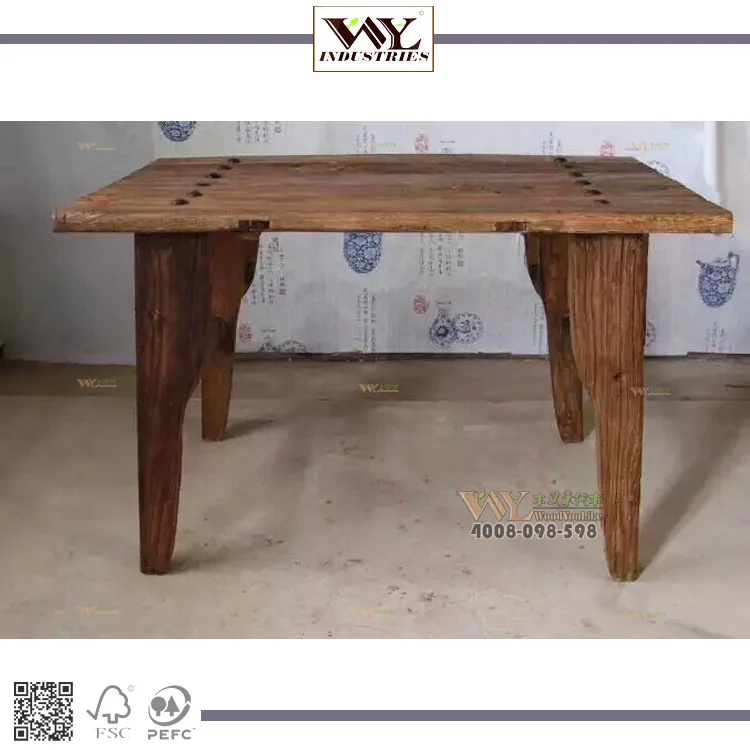 Chinese Style Antique Elm Wood Table For Park Kitchen Outdoor Use
