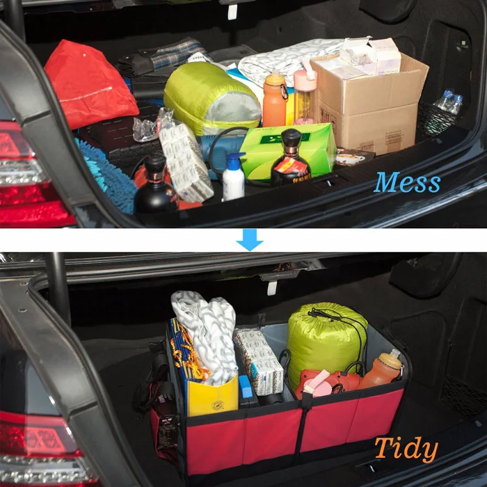 Красный органайзер для багажника автомобиля для продуктов/складные контейнеры для хранения для автомобиля
