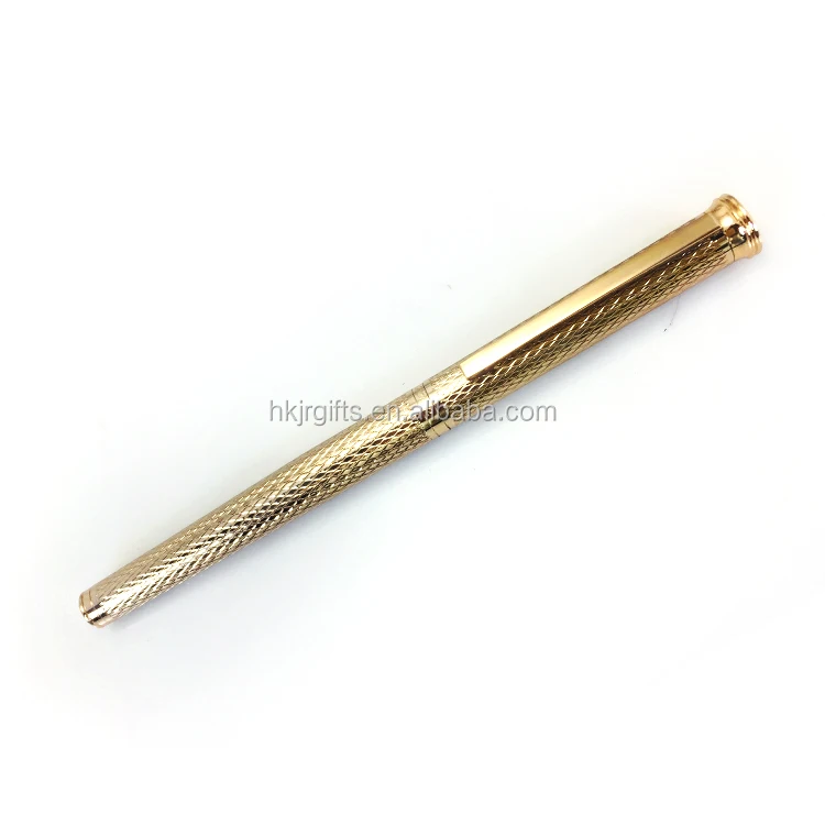 
Rose Gold Plated Diamond Cutting Wave Pattern Roller Pen On Barrels 