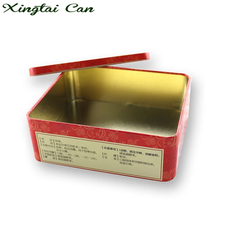 
Medicine Packing Rectangle metal Tin Can 100g 