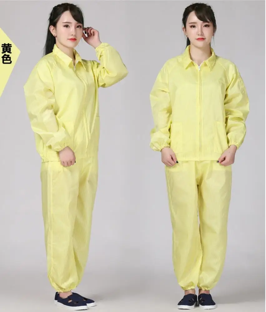 Comfortable AntiStatic ESD Cleanroom Jacket and Pants For Workers