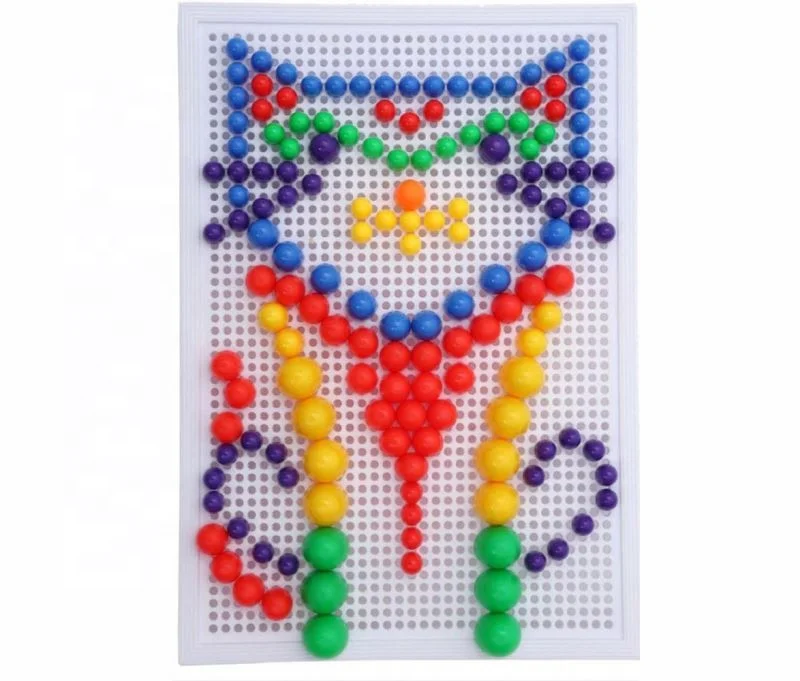 Best selling kids educational  colorful jigsaw puzzle plastic nail toy