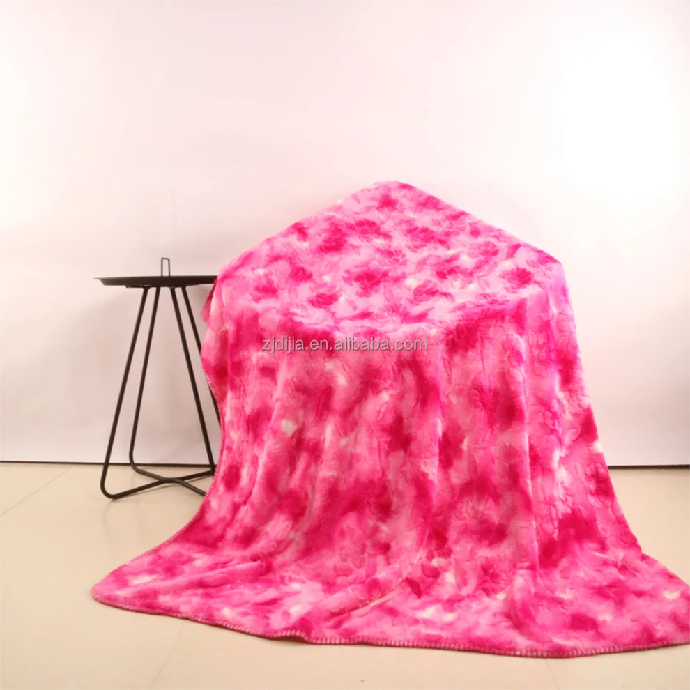Super Soft Fuzzy Fur Faux Fur With Fluffy Sherpa Powder Pink Microfiber Throw Blanket
