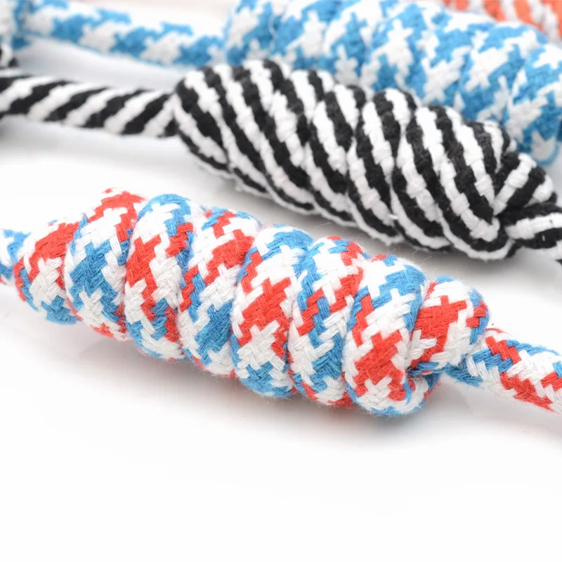 
Random Color New Dog Pet Puppy Chew Cotton Rope Ball Braided Knot Toy Durable Braided Bone Rope Funny Tool 