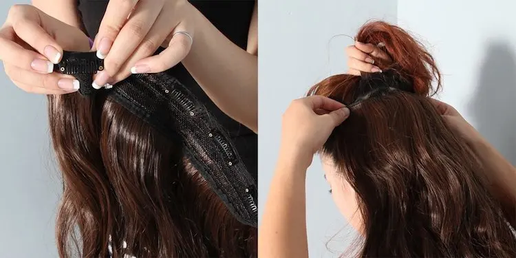 Hotselling Synthetic regular wave 5 clip hair extension