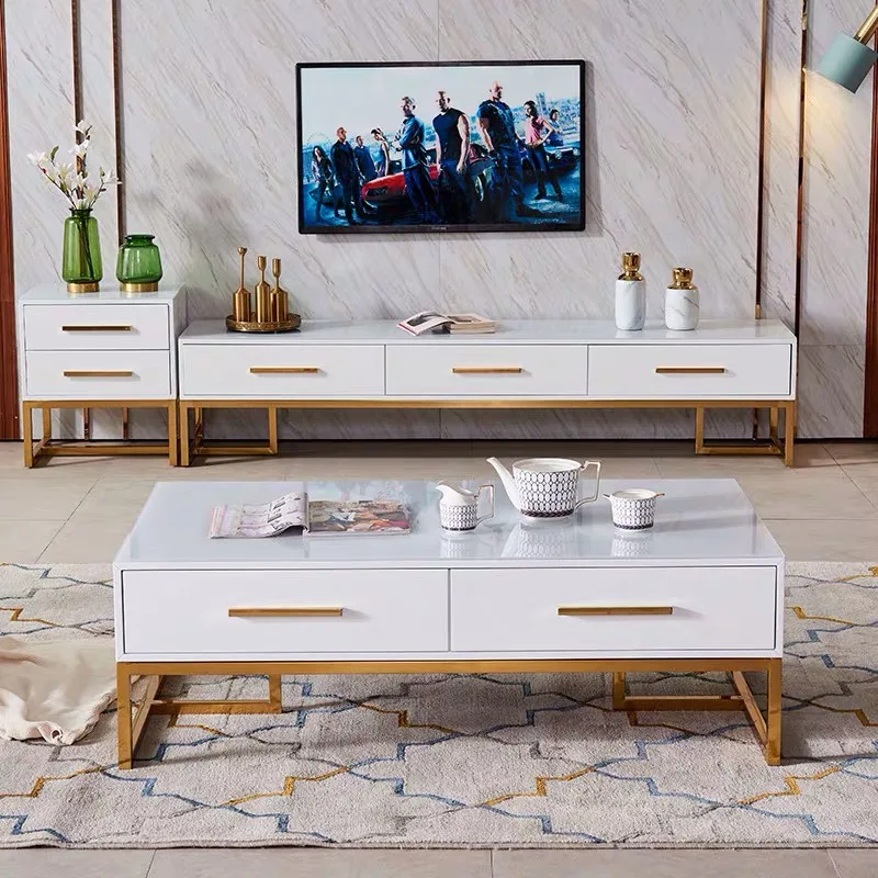 Luxury Tv stand Black and White TV unit Luxury Led Tv table