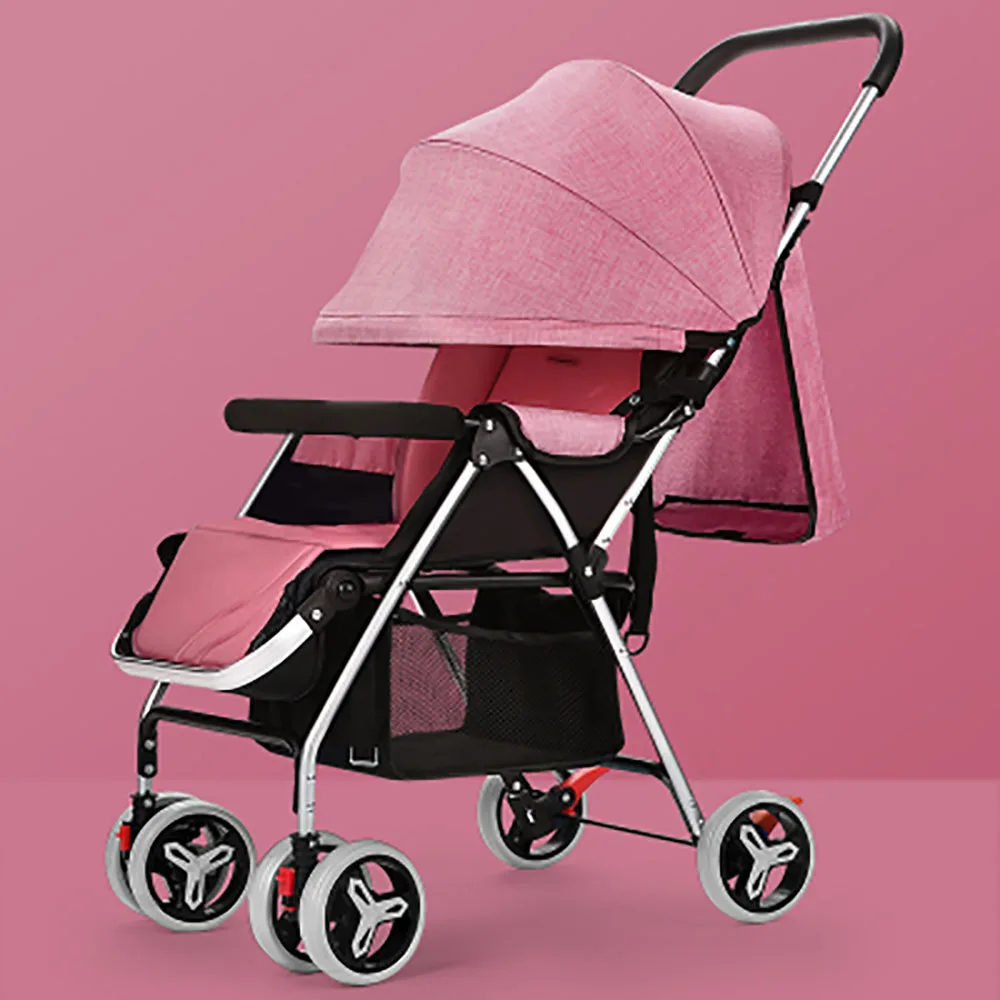 Wholesale High Quality Baby Stroller Aluminum Alloy Frame Linen Canopy Baby Pram Factory Price