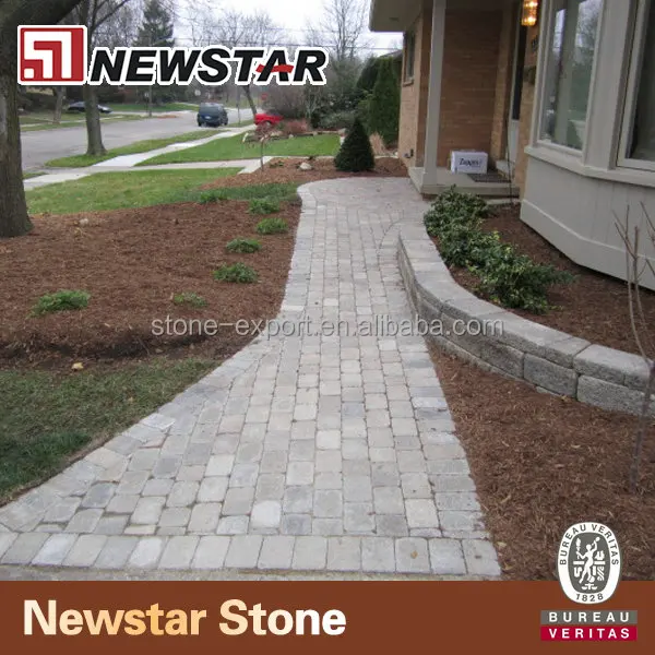 Tumbled finish flat stone pavers