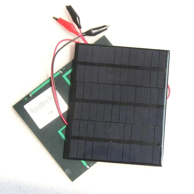 3.5W 18V Polycrystalline Mini Solar Panel charger +Crocodile Clip Solar Cells Module For 12V Battery Charger Solar Kits