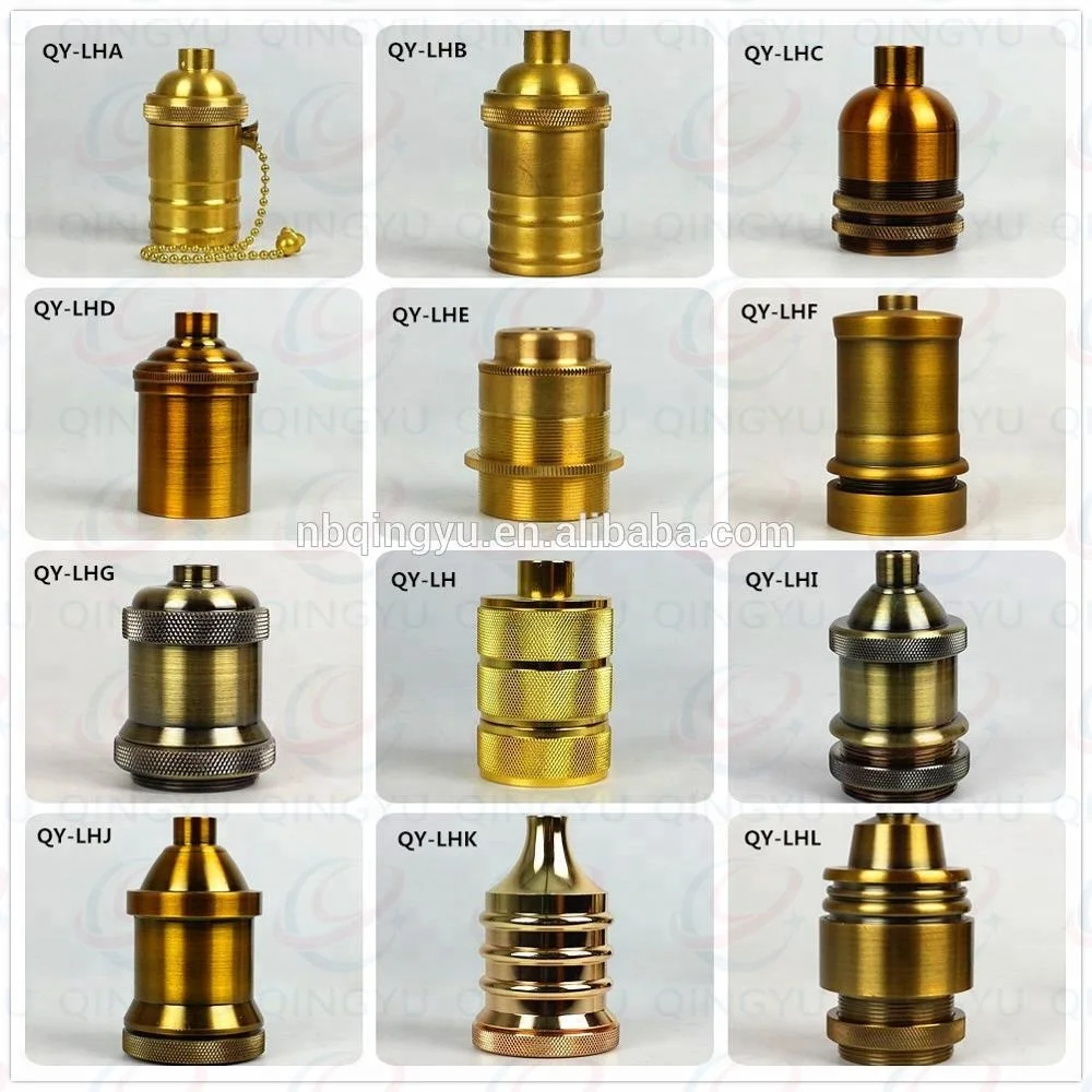 porcelain lamp holder  red copper E27 socket vintage screw bulb holder types