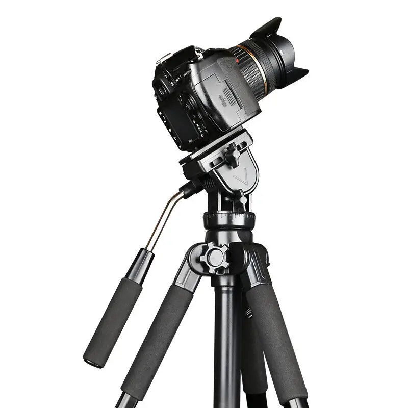Fluid video swivel panhead hydraulic tripod for camera professional 65' 17.6lb load dslr digital tripods & supports