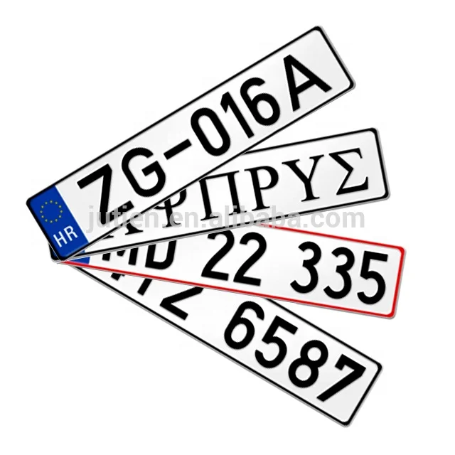 European Aluminum License Plate Blank License Plates Customised Reflective Film Wave Lines Number Plate