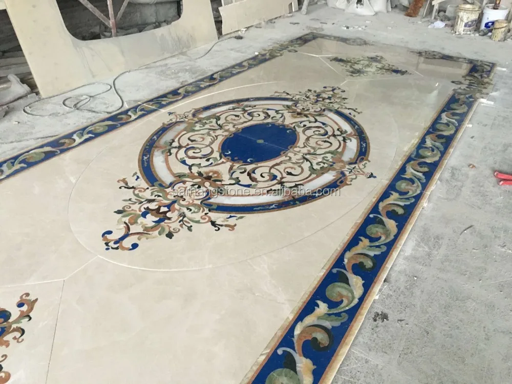 
Waterjet marble Floor Medallion pattern design 