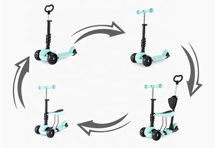 5 in 1 Scooter Three Wheels Girls Lighting Scooter Infantil