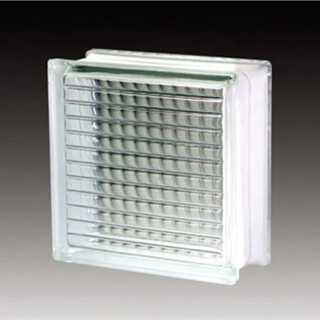 Clear Crystal Parallel Pattern Glass Block For Decorative