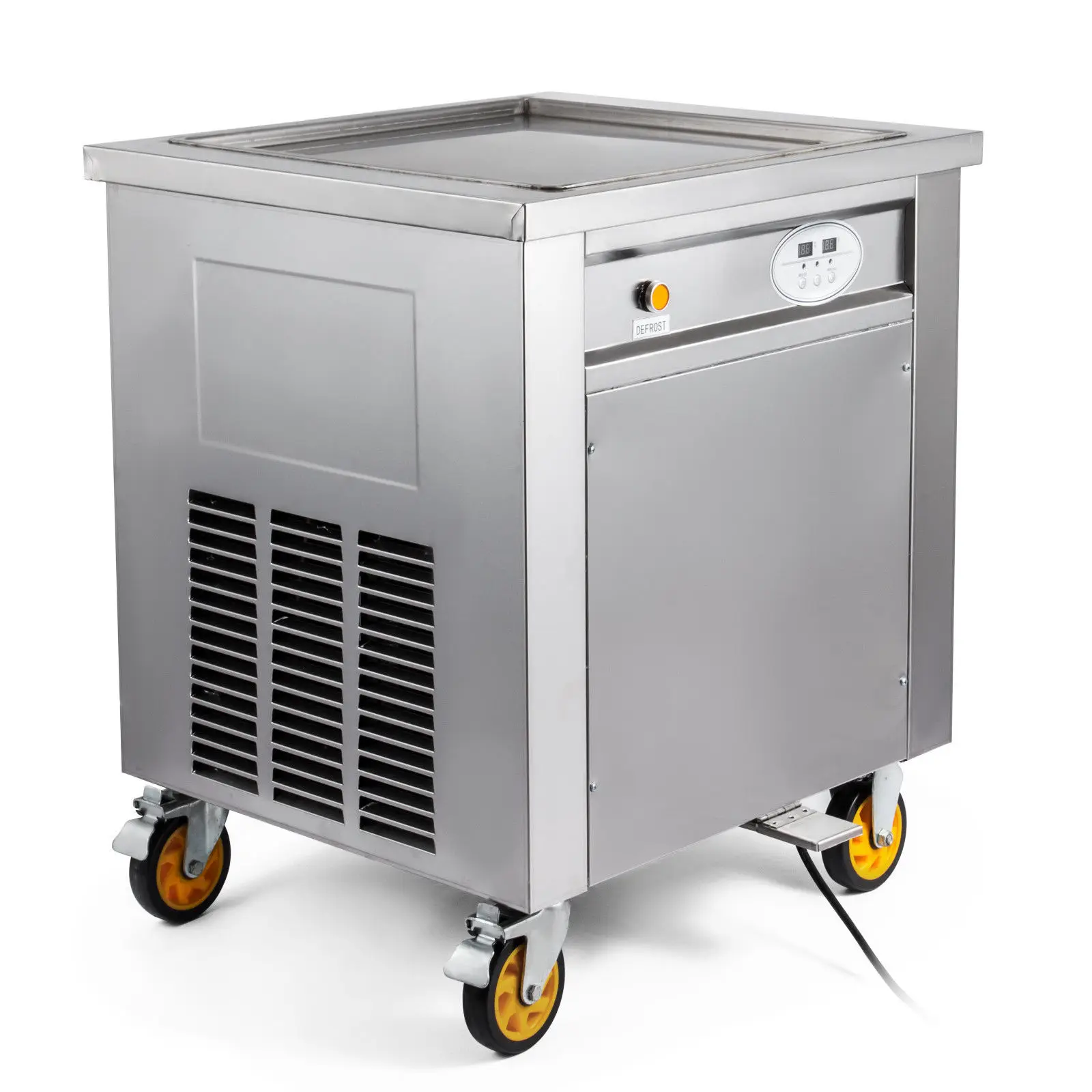 Новые туфли с квадратными одинарная кастрюля 50 см машина для жареного мороженого Таиланд мороженое egg Roll чайник