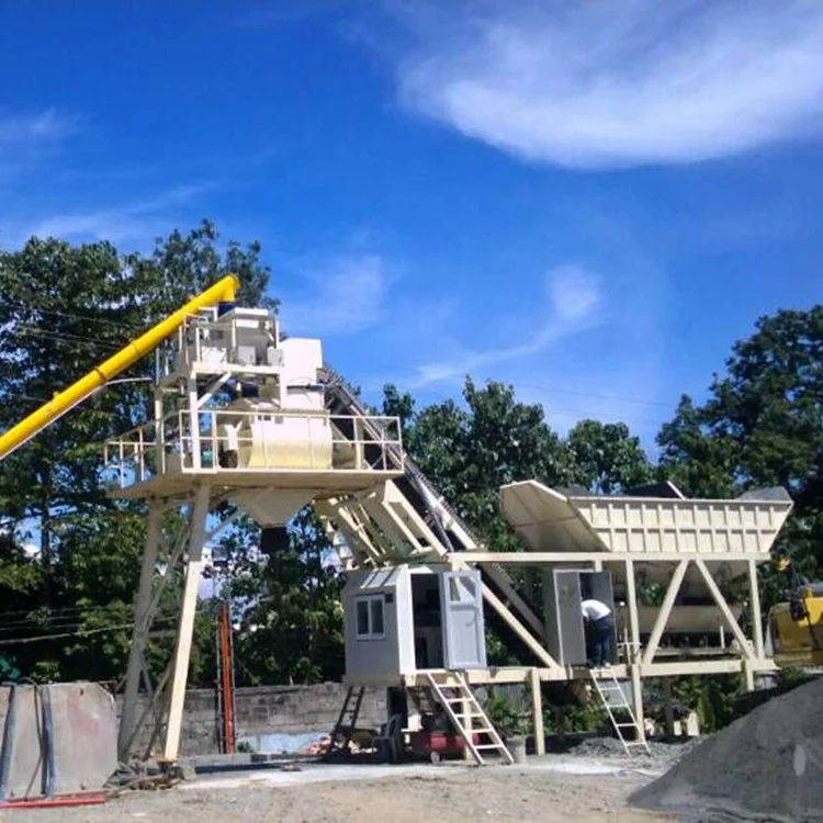 35m3/h Mobile Precast Dry  Portable Ready Mix Concrete Plant