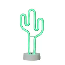 Wholesale USB and Battery Powered Home Decor Green Cactus Portable table sign desktop neon light