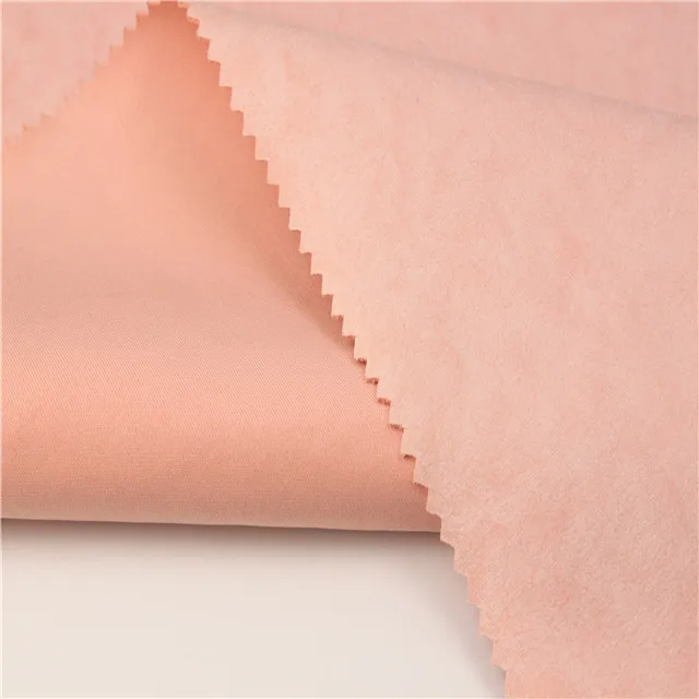 Китайские поставщики, водонепроницаемая синтетическая замшевая ткань, рельефная ткань из искусственной замши розового цвета для обивки