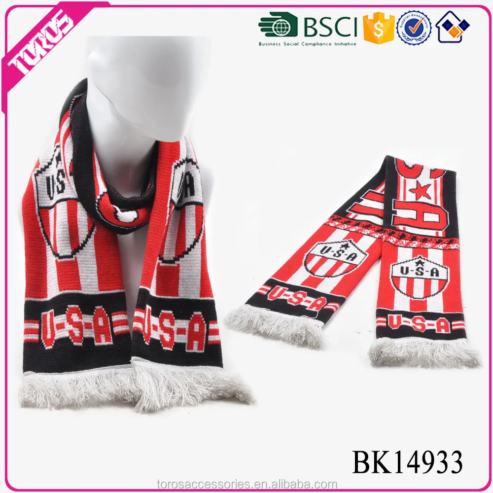 Торос футболка профессиональный OEM / ODM дешевые пользовательские акриловые сша футбол шарф