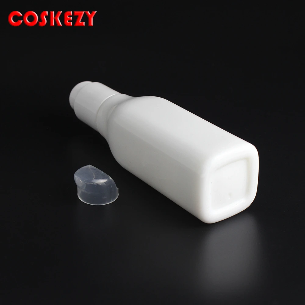 Квадратная стеклянная Пустая бутылка оптовая продажа косметические контейнеры 40 мл 100 Опаловая с белой крышкой