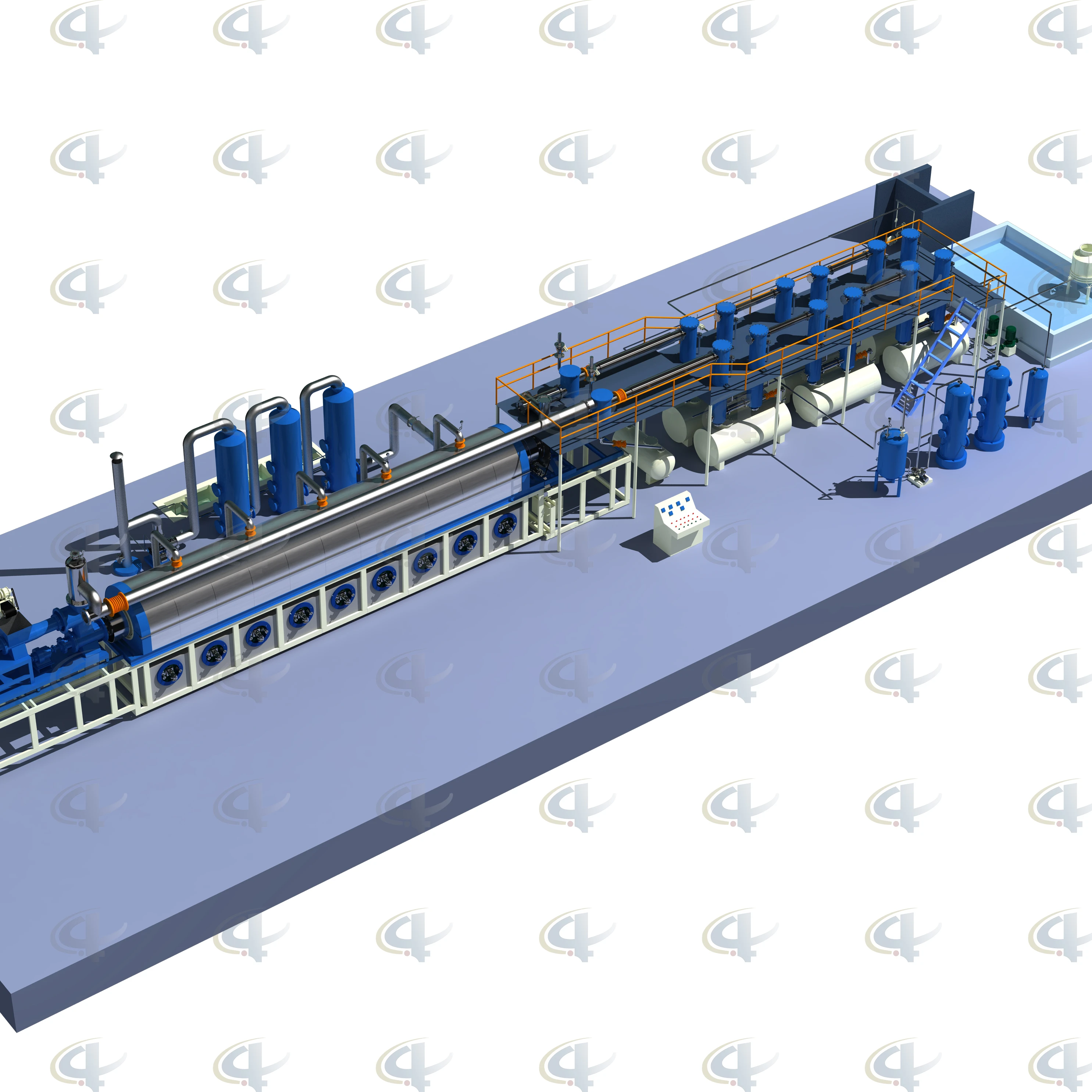 Fully automatic plastic rubber pyrolysis plant continuous carbonization furnace