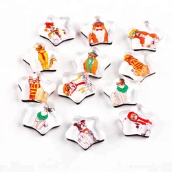 Wholesale Custom Refrigerator Magnet Sticker Kitchen Star Shaped Dog Cat Malta Glass Magnet