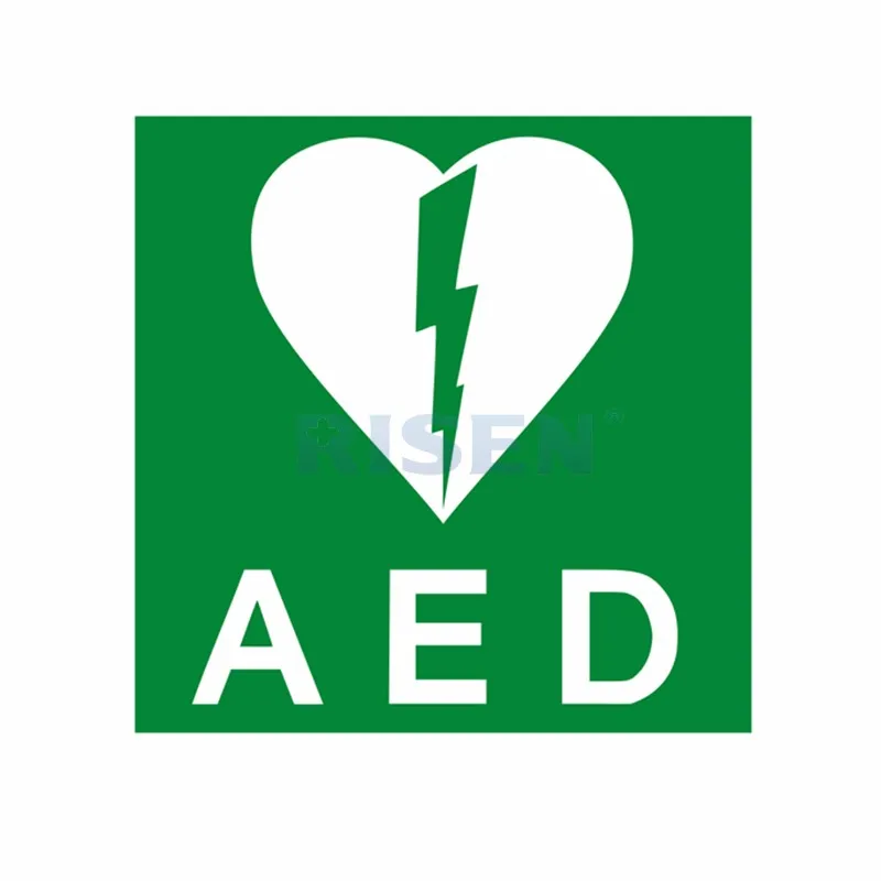 
OEM service logo print customized defibrillator signs aed wall sign for emergency training class 