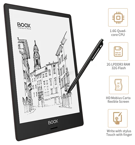 Лучший считыватель электронных книг с экраном 9,7 дюйма E-ink и Wi-Fi сенсорным стилусом