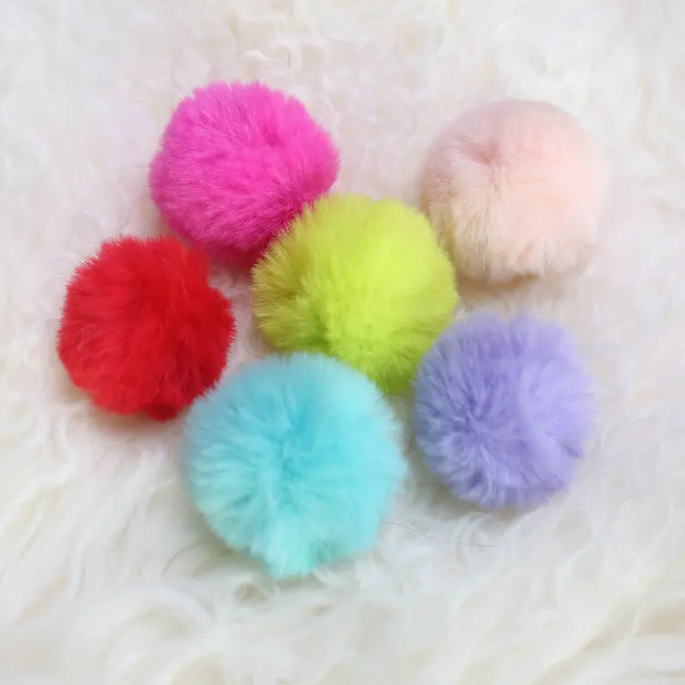 wholesale bunny fur plush 3cm 4cm small mini faux fur pompoms wholesale fluffy faux fur pom pom