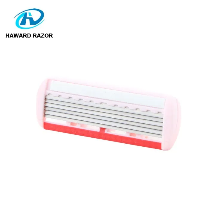 Custom razor blade refill six blade lady shaver razor with replaceable cartridges